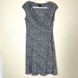 Ralph Lauren faux wrap dress with flutter accent size 12